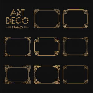 وکتور قاب عکس خطی هندسی طلایی هنری